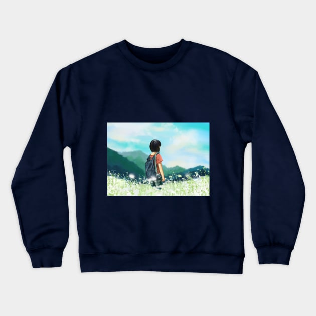 Solo Traveller Crewneck Sweatshirt by Puja's Art Store